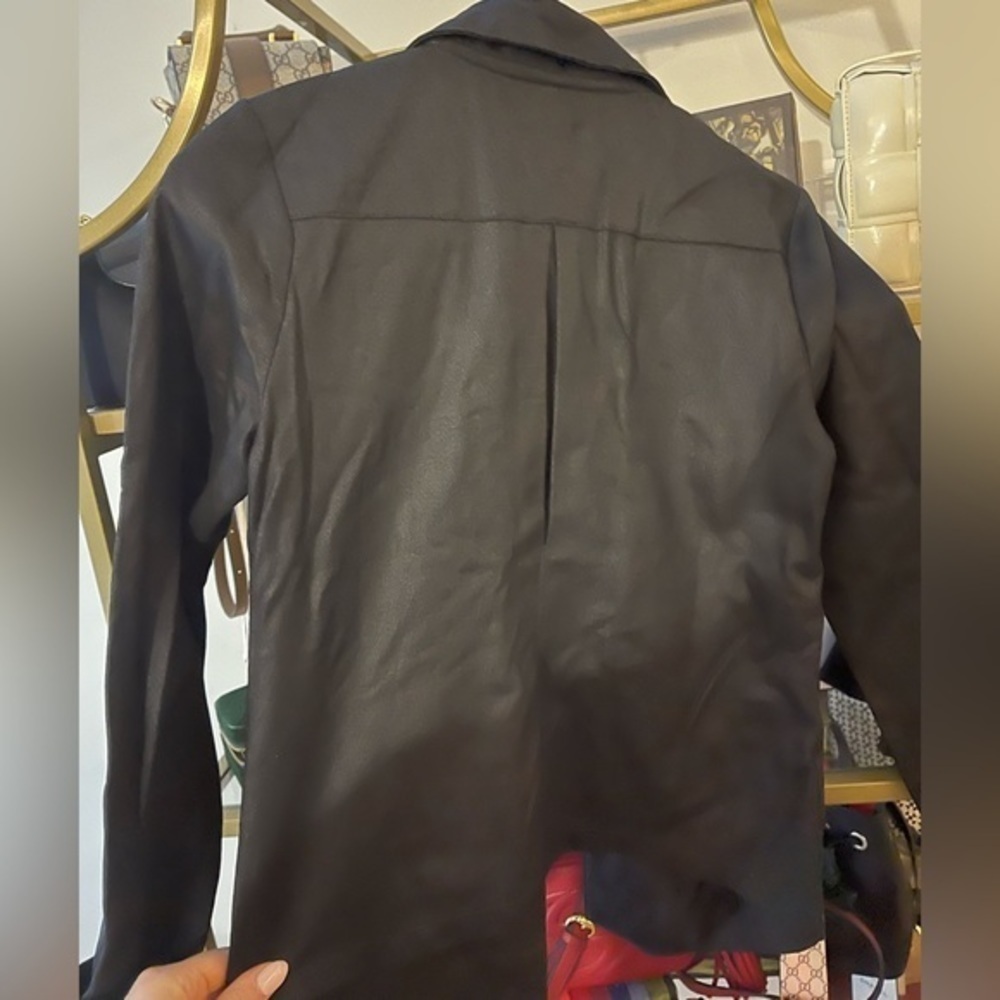 Lucky Brand Faux-Leather Blazer - size xsmall - Picture 3 of 4